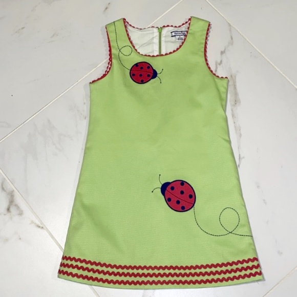 Hartstrings Lime Green Ladybug Dress - Picture 1 of 8